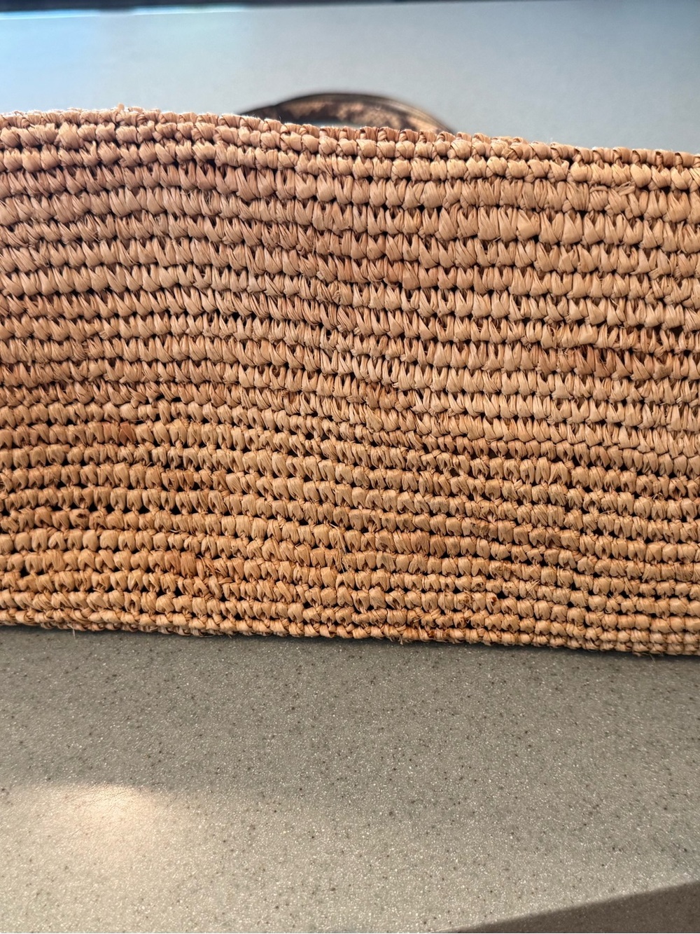 Coach Woven Straw Tote in Brown with Floral Charm - Picture 4 of 10